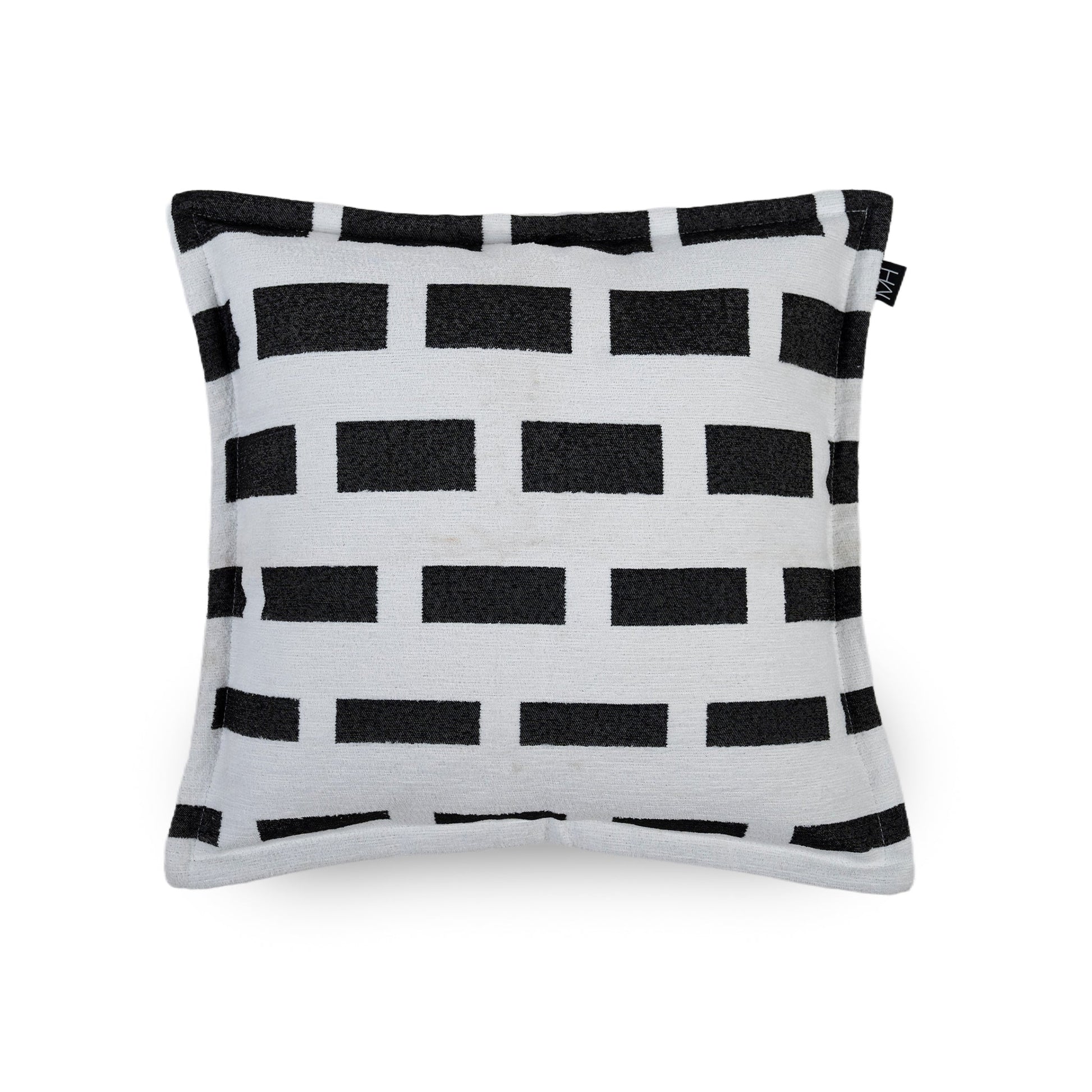 Brick Pattern Cushion Cover - Black Modern Home