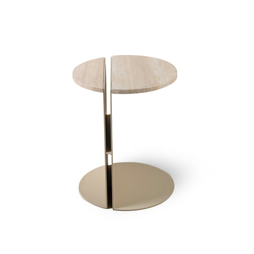 Travertine Circle Side Table