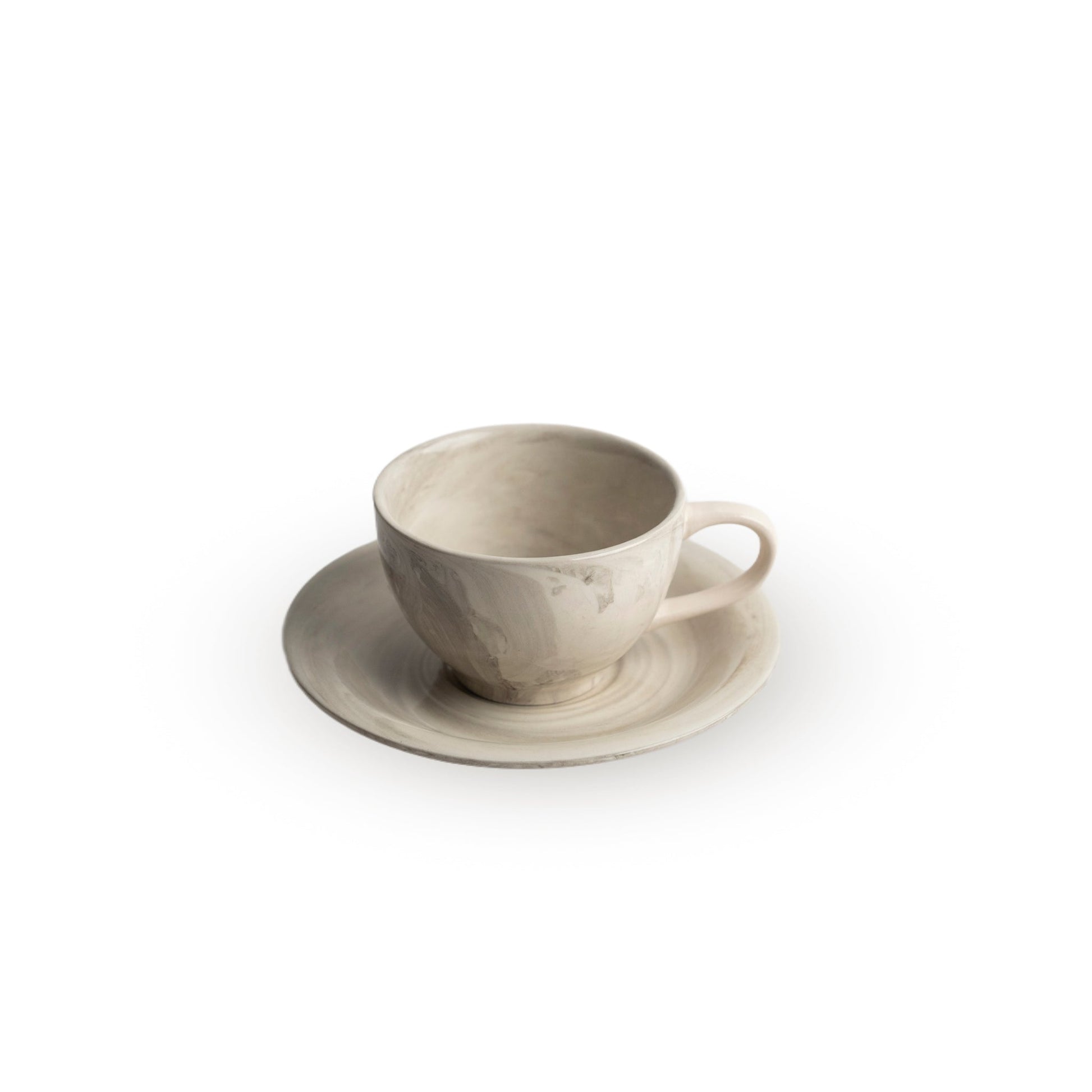 Marble-Patterned Teacup with Saucer Modern Home
