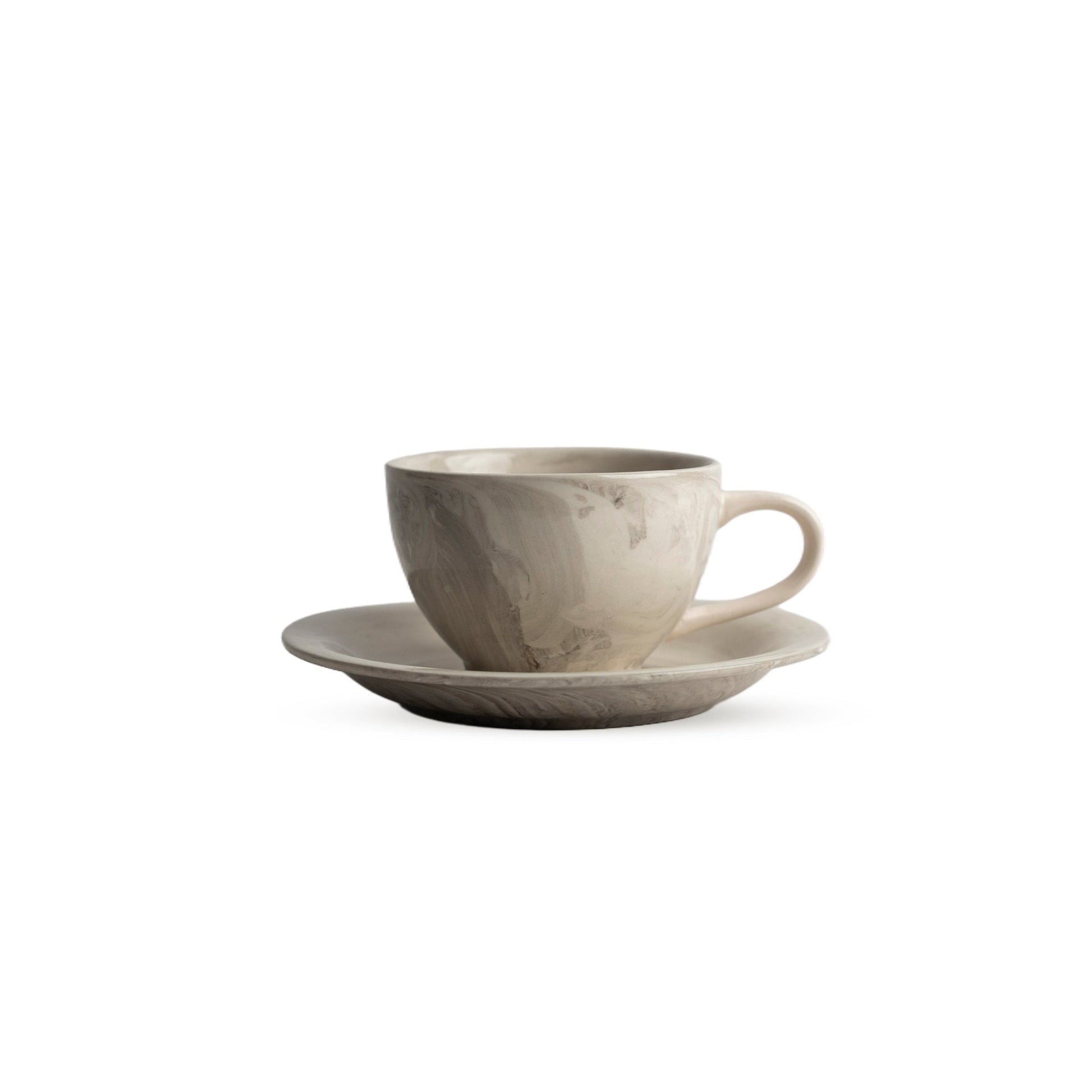 Marble-Patterned Teacup with Saucer Modern Home