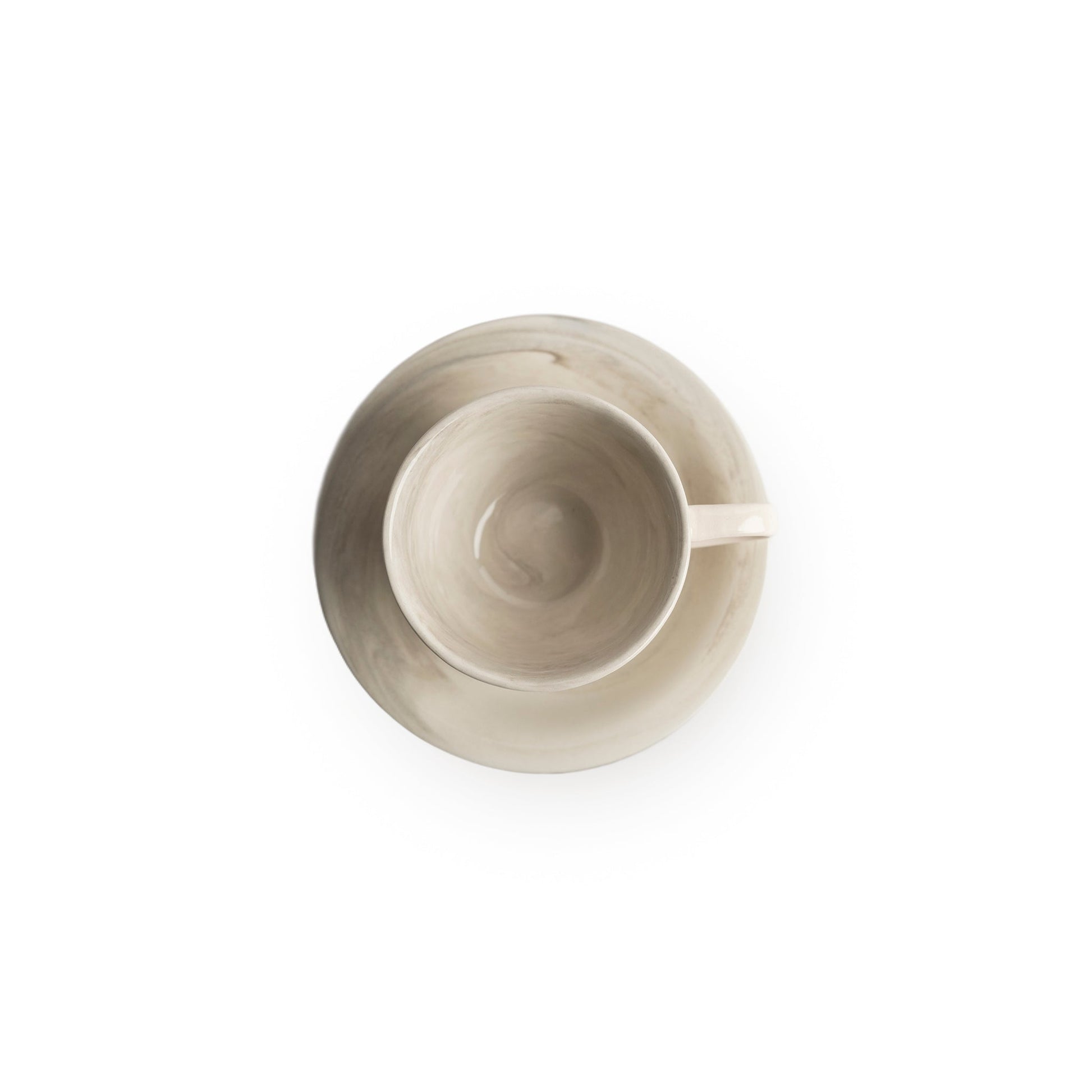 Marble-Patterned Teacup with Saucer Modern Home