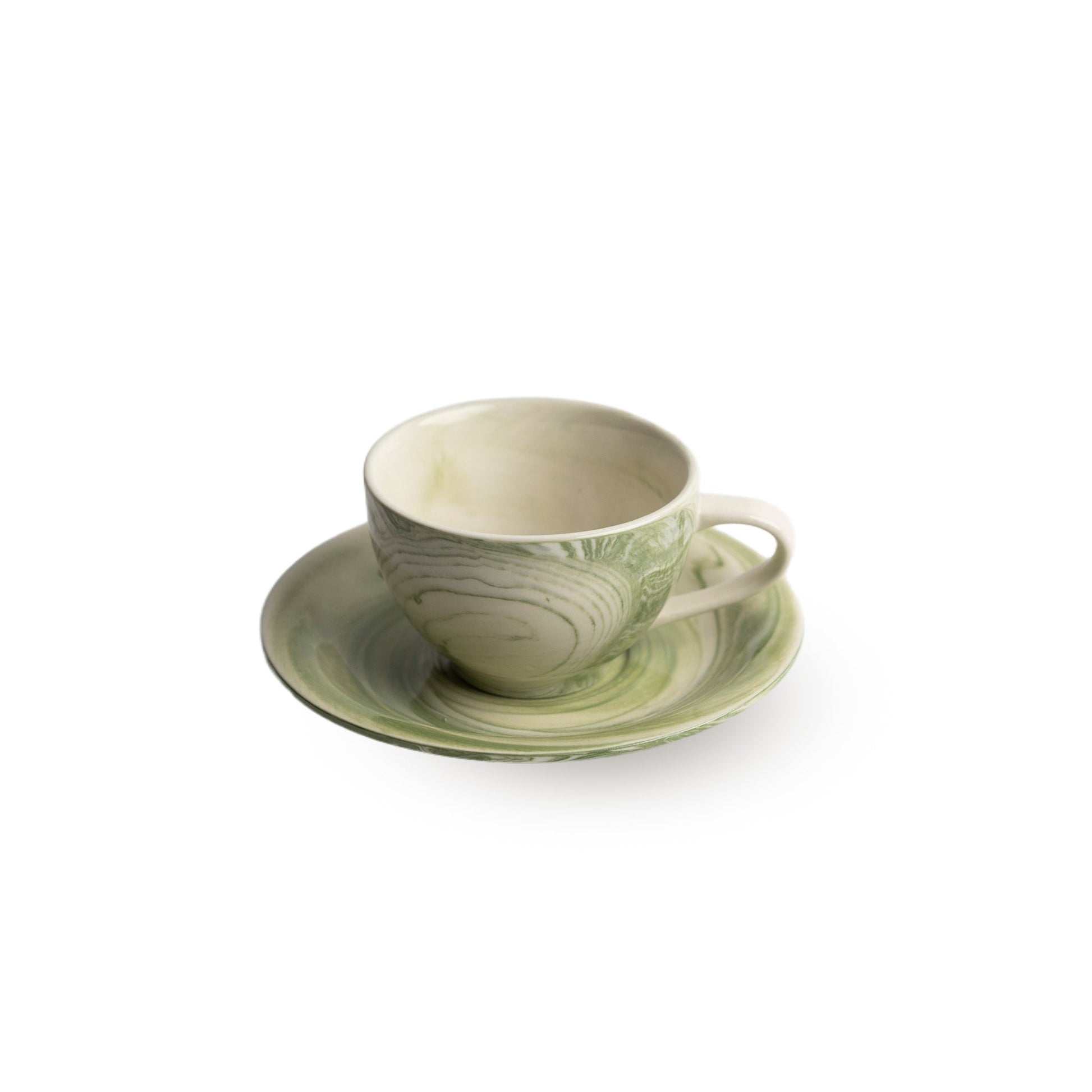 Marble-Patterned Teacup with Saucer Modern Home
