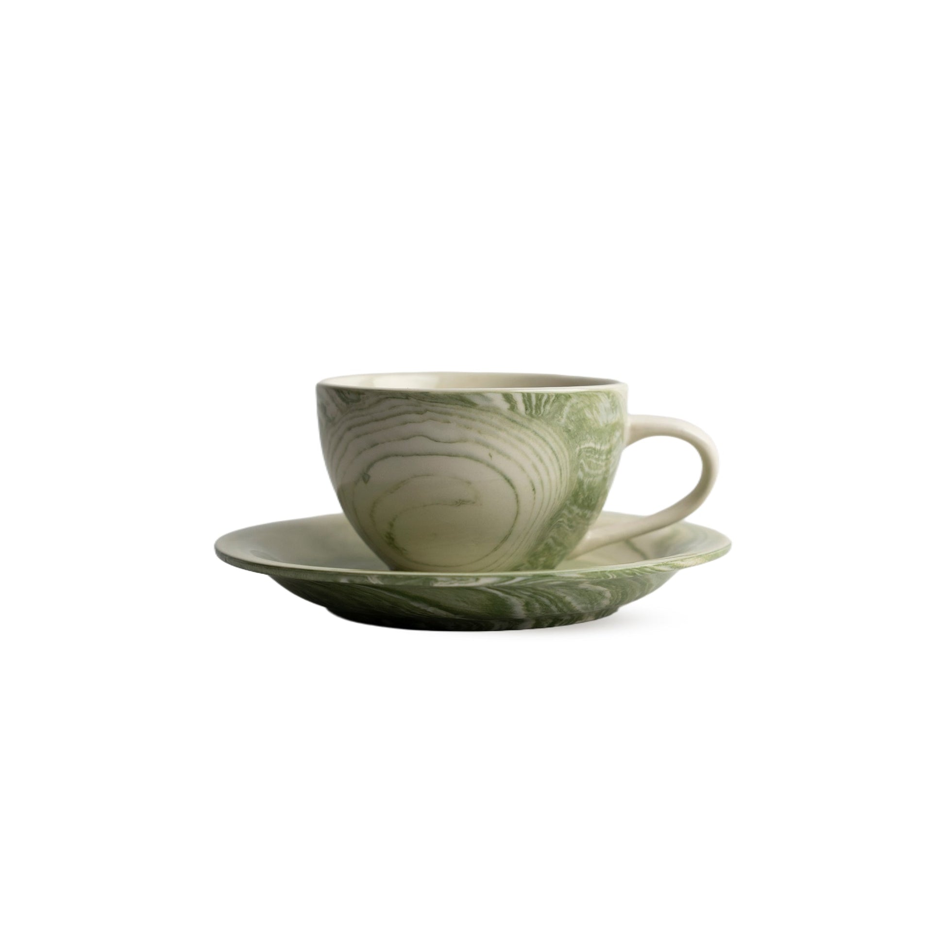 Marble-Patterned Teacup with Saucer Modern Home
