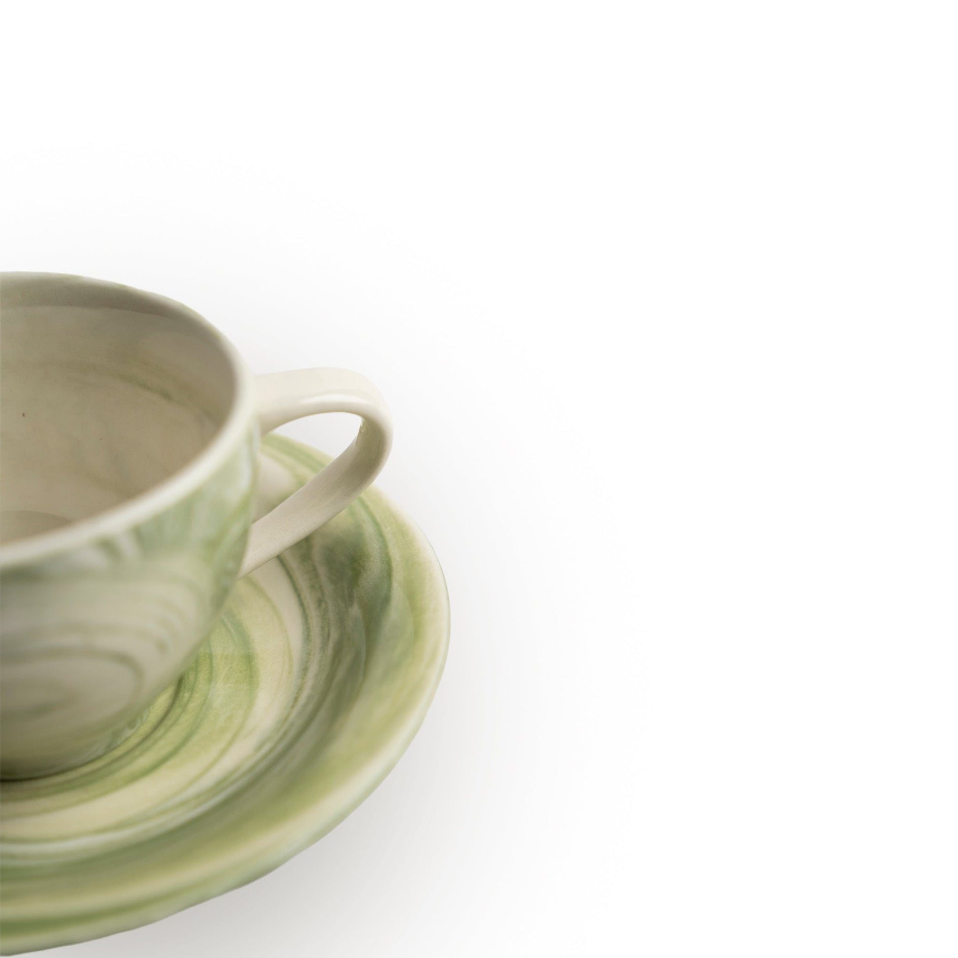 Marble-Patterned Teacup with Saucer Modern Home
