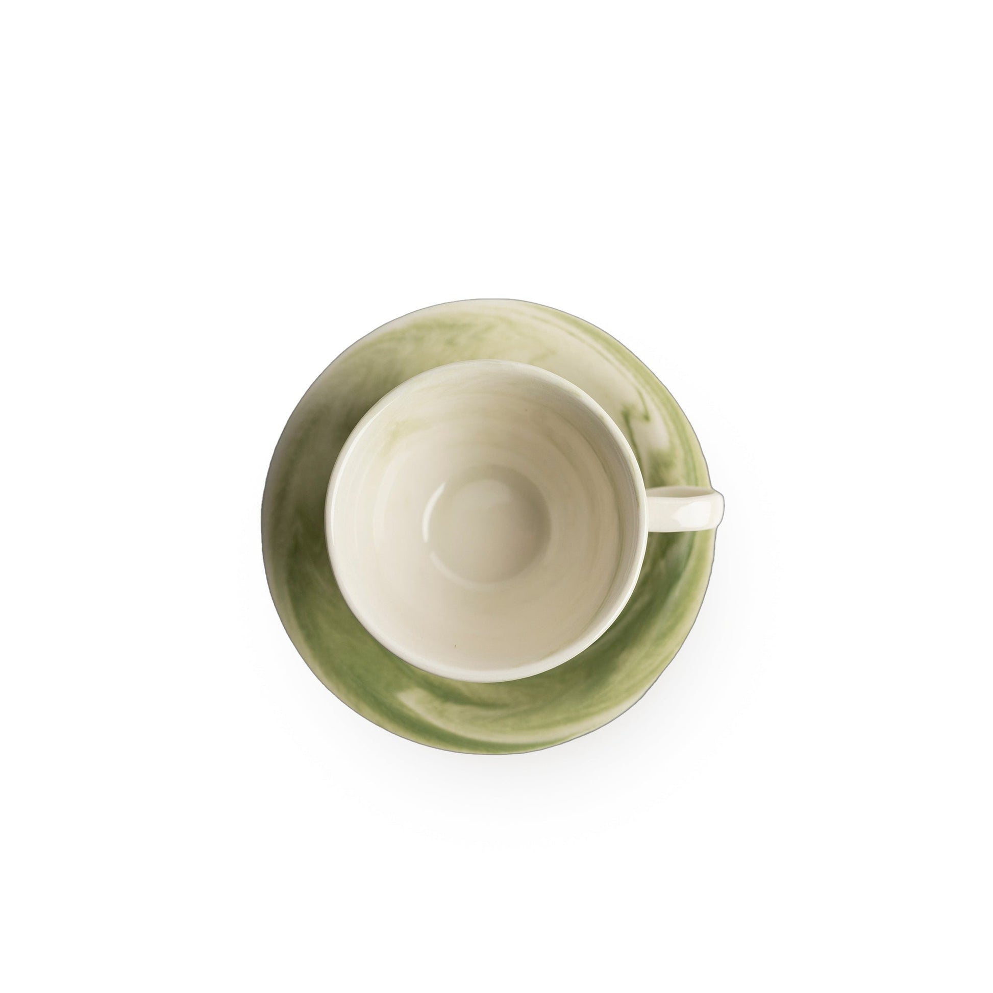 Marble-Patterned Teacup with Saucer Modern Home