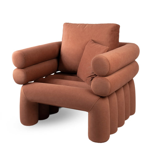 Puff Chair - Ochre Red