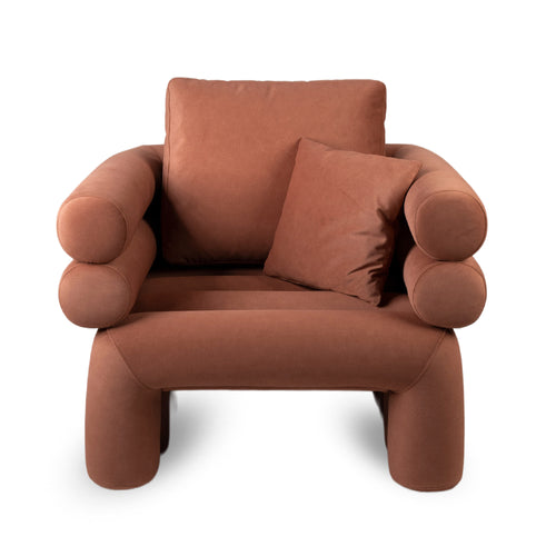 Puff Chair - Ochre Red