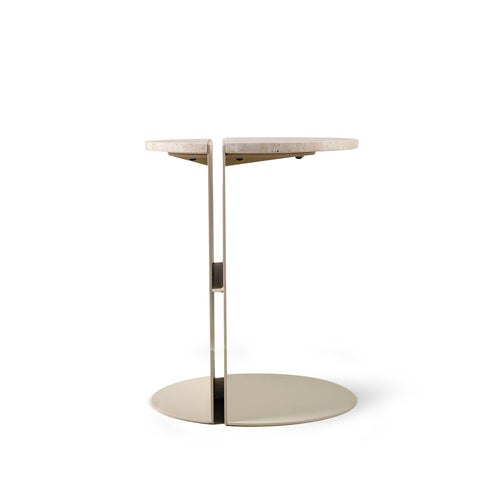 Travertine Circle Side Table