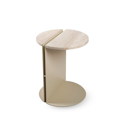 Travertine Circle Side Table