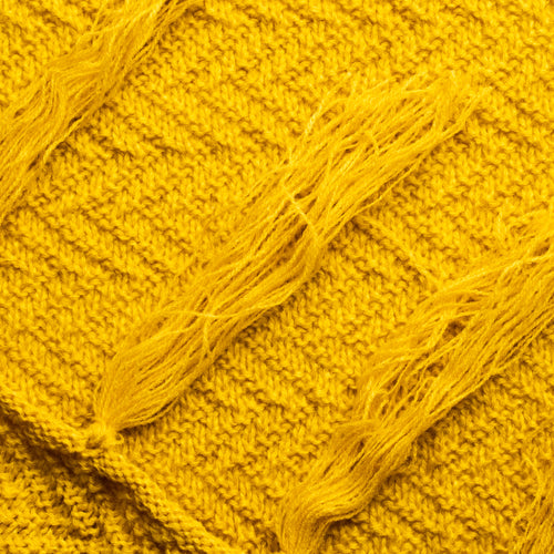 Celine Knitted Throw Blanket - Mustard