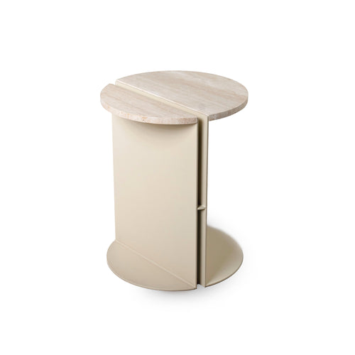 Travertine Circle Side Table