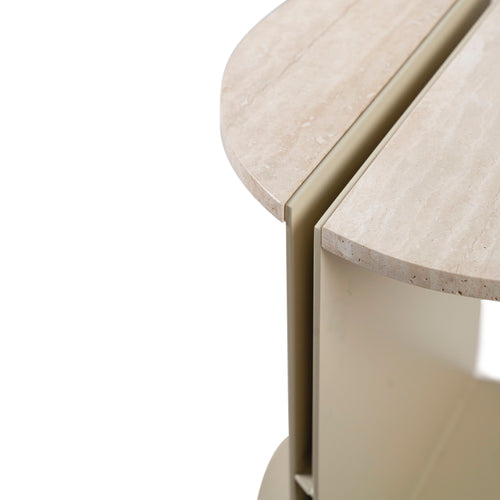 Travertine Circle Side Table