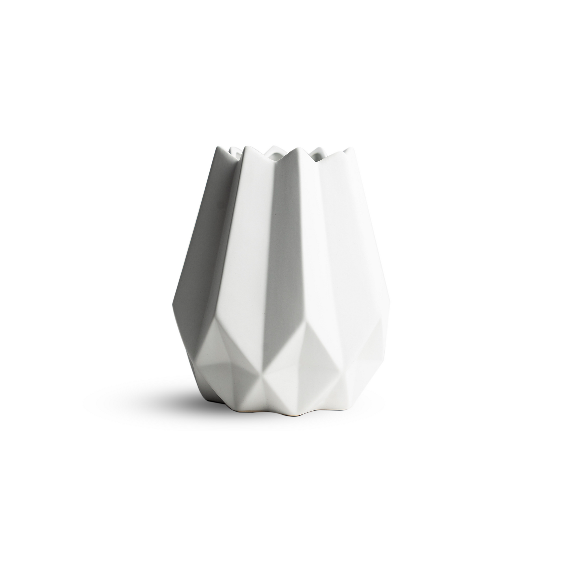 Faceted White Vase Modern Home