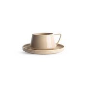 Angled Ceramic Cup with Saucer Modern Home