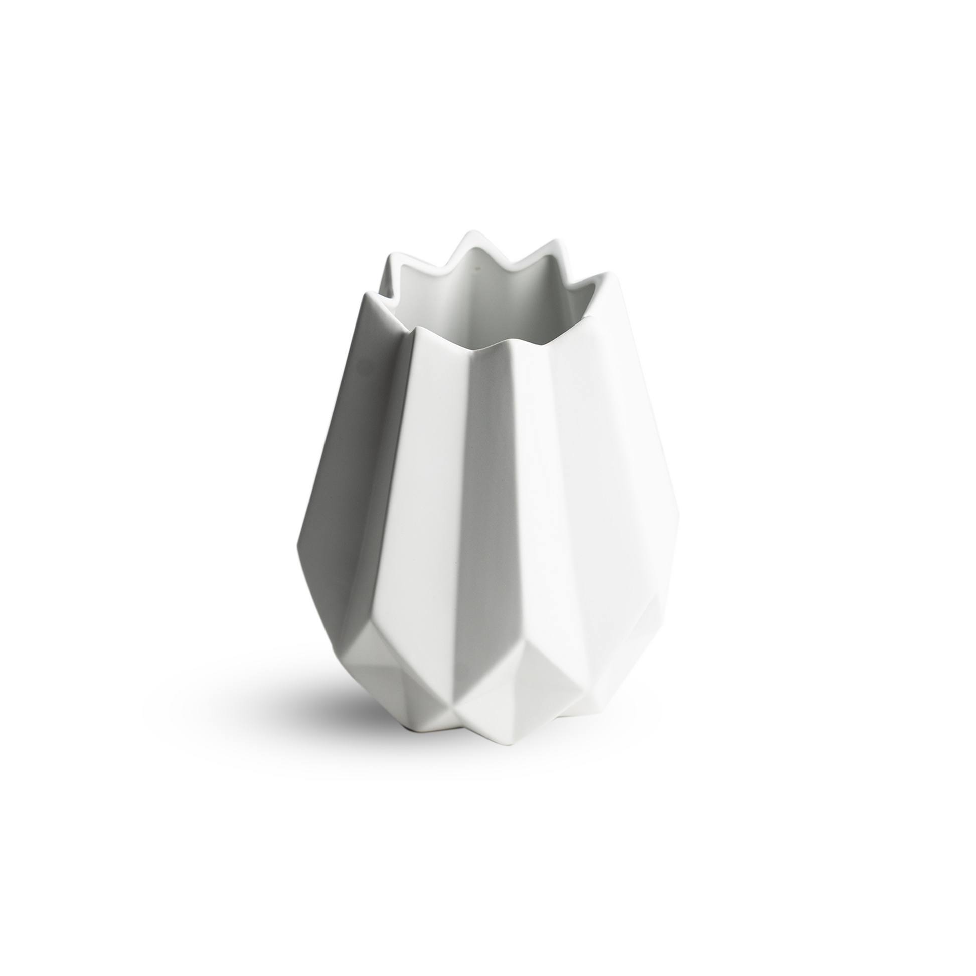 Faceted White Vase Modern Home