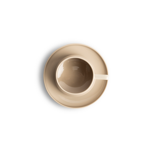 Angled Ceramic Cup with Saucer