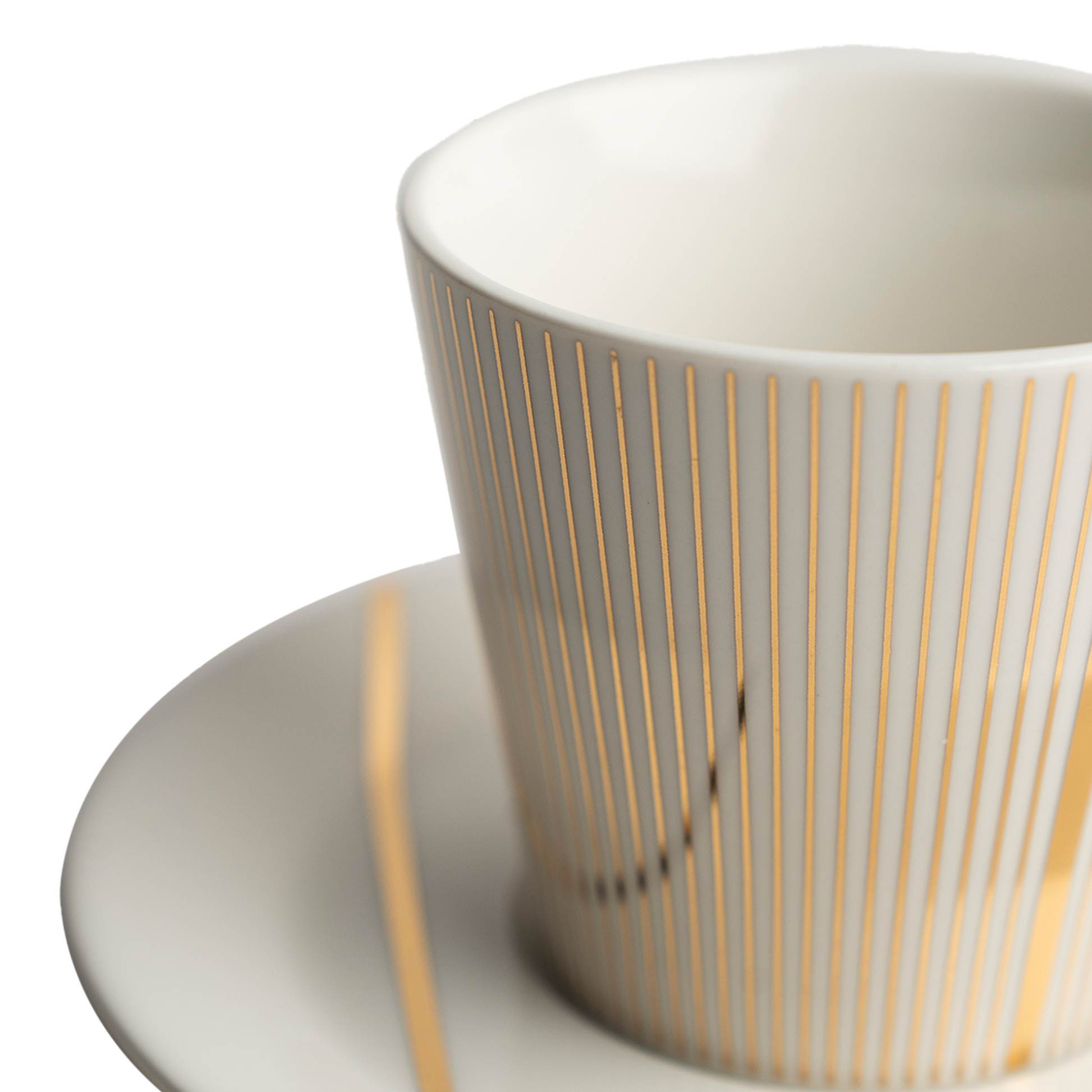 Aurora Gold Tea Cup with Saucer Modern Home