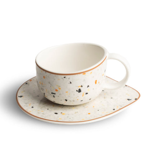 Terrazzo Ceramic Tea/Coffee Cup Orange