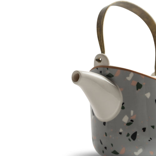 Terrazzo Ceramic Teapot Grey