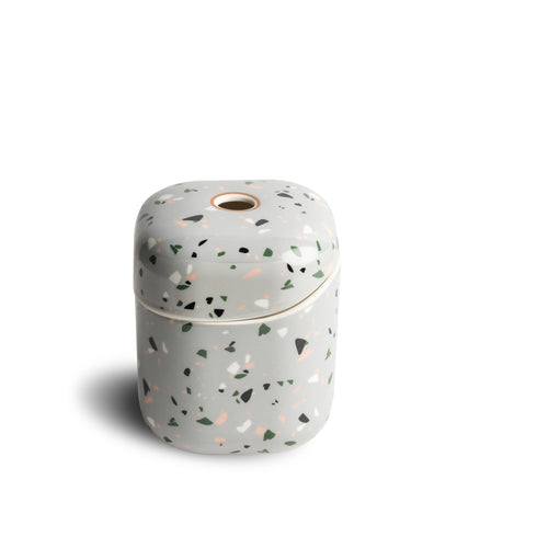 Terrazzo Ceramic Sugar Jar Grey