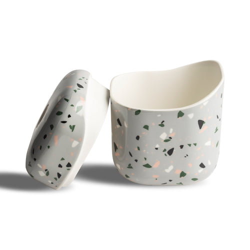 Terrazzo Ceramic Sugar Jar Grey