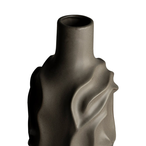 Flower Print Long Grey Vase