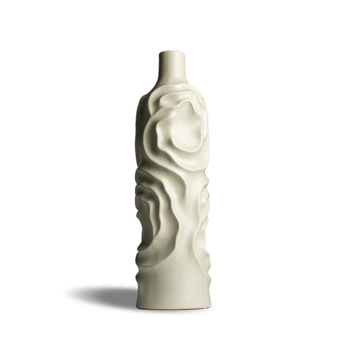 Flower Print Mid Beige Vase