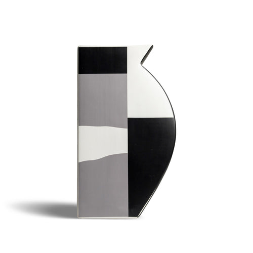 Halfina Ceramic Grey, Black & White Vase