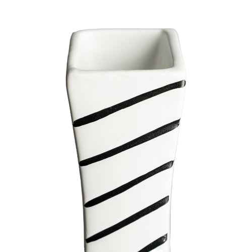 Float Ceramic Black & White Vase.