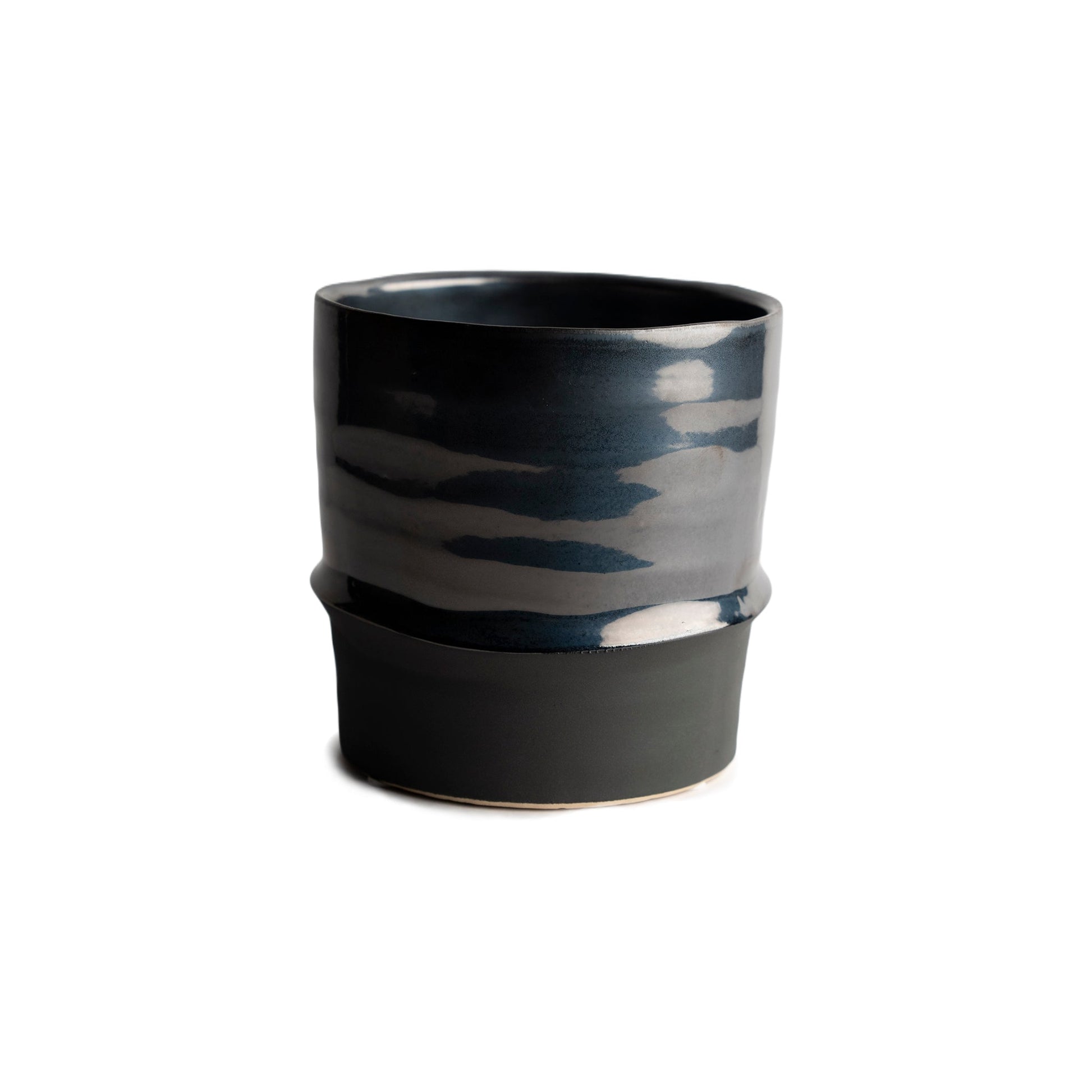 Black Glaze Planter Modern Home