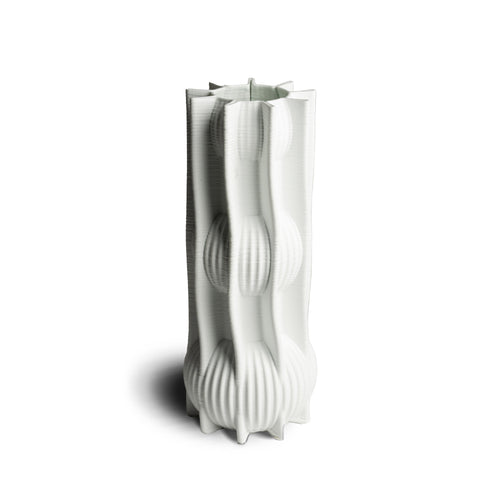 3D Ball Print White Vase