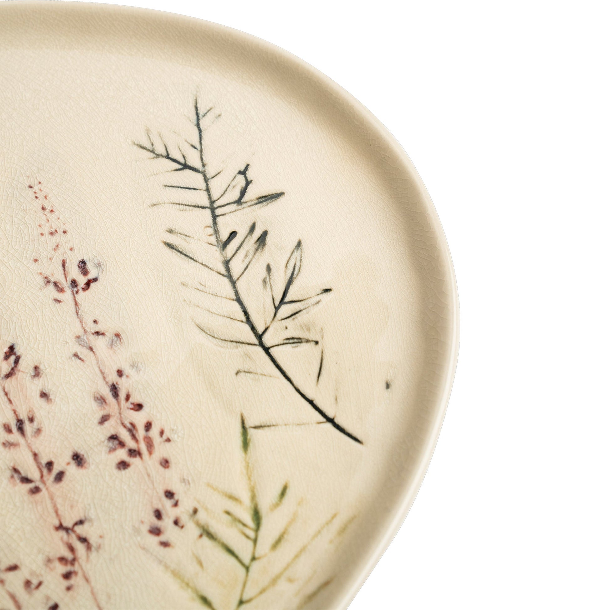 Floral Ceramic Plate Modern Home