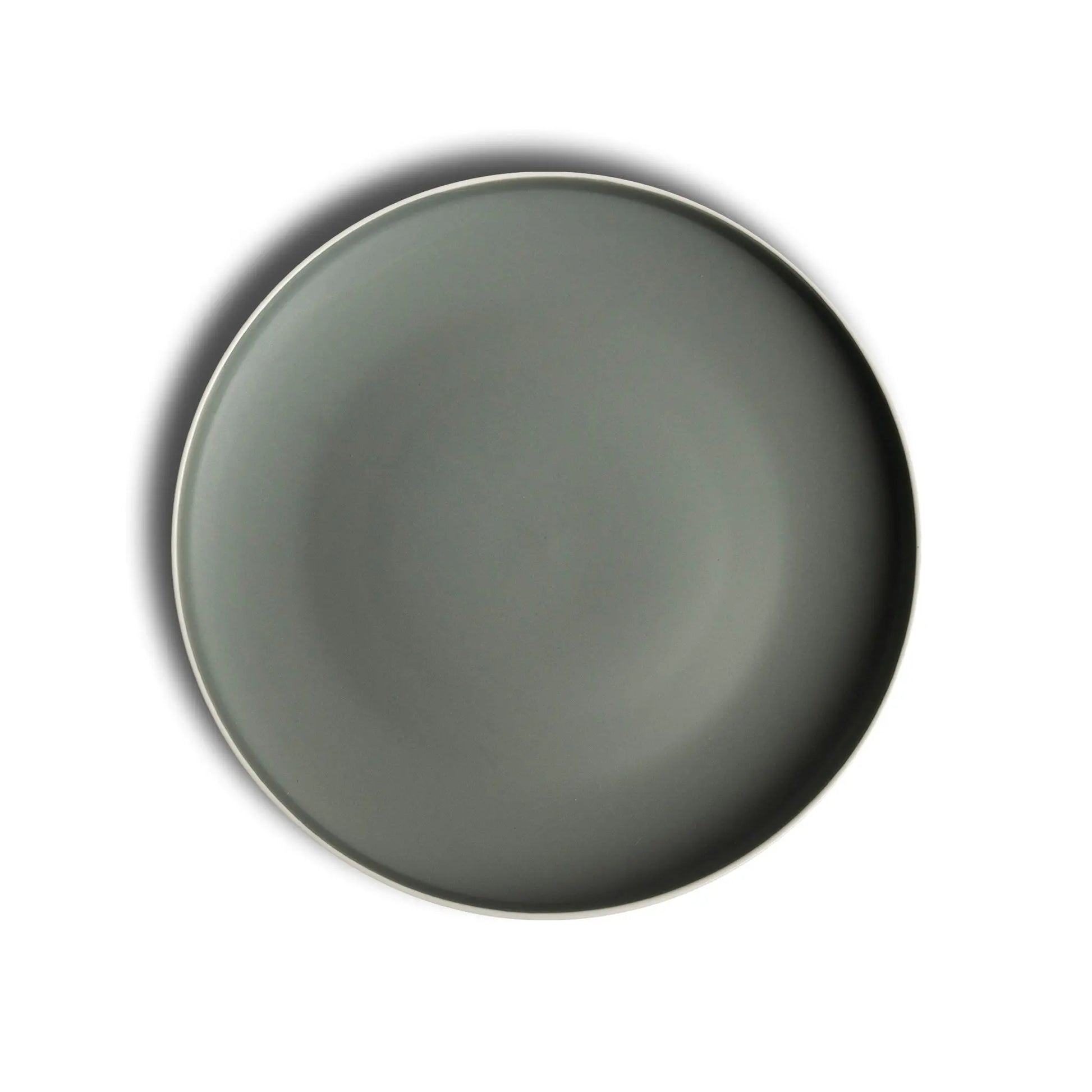 Flat Round Large Ceramic Plate - Grey Modern Home