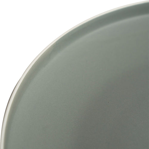 Flat Round Large Ceramic Plate - Grey