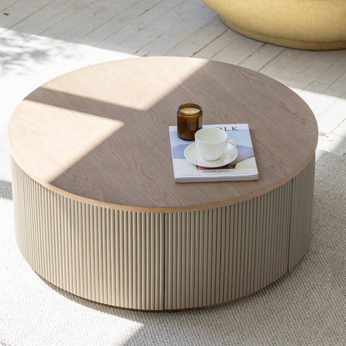 Round Storage Coffee Table - Big