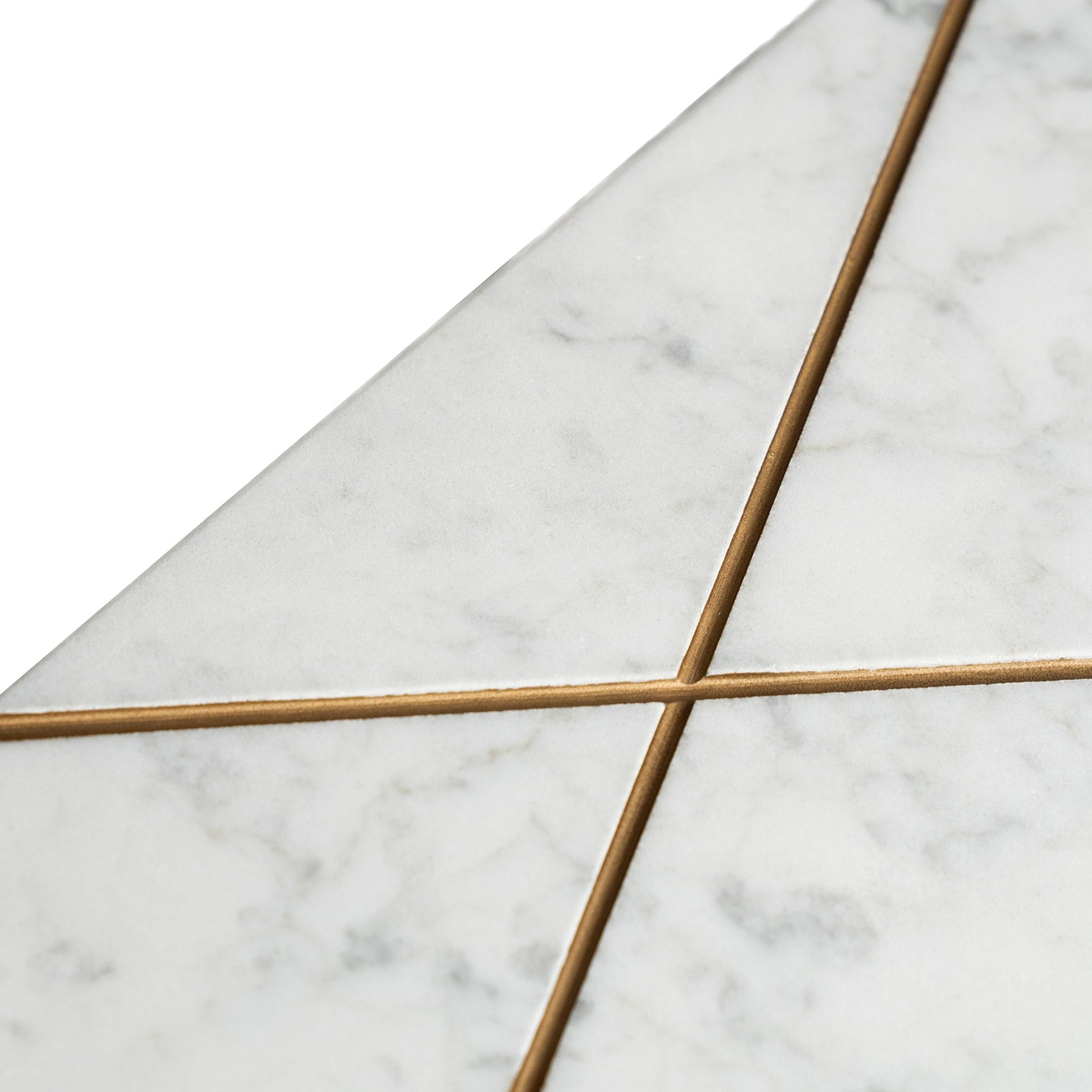 White Marble Platter with Gold Accent Modern Home