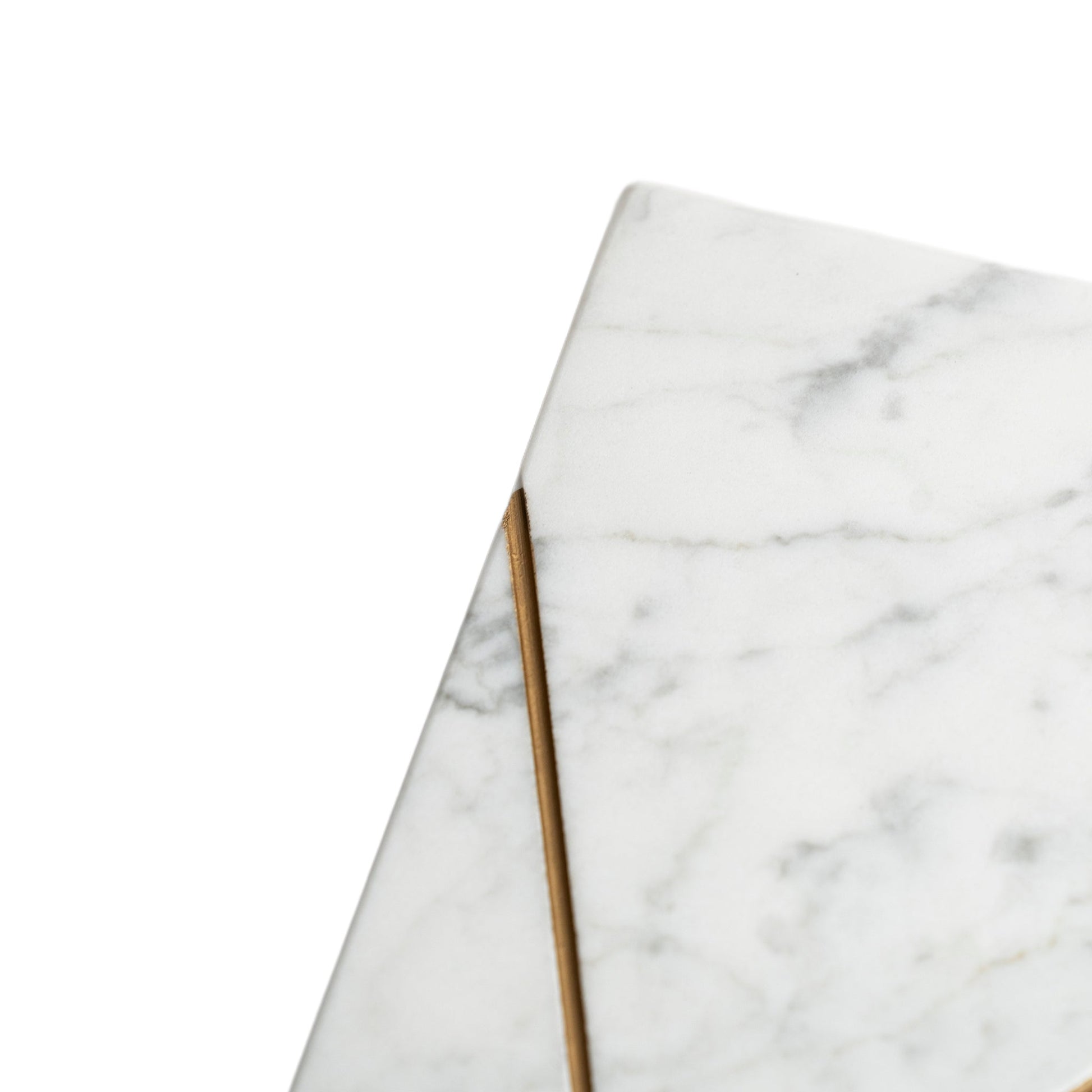 White Marble Platter with Gold Accent Modern Home