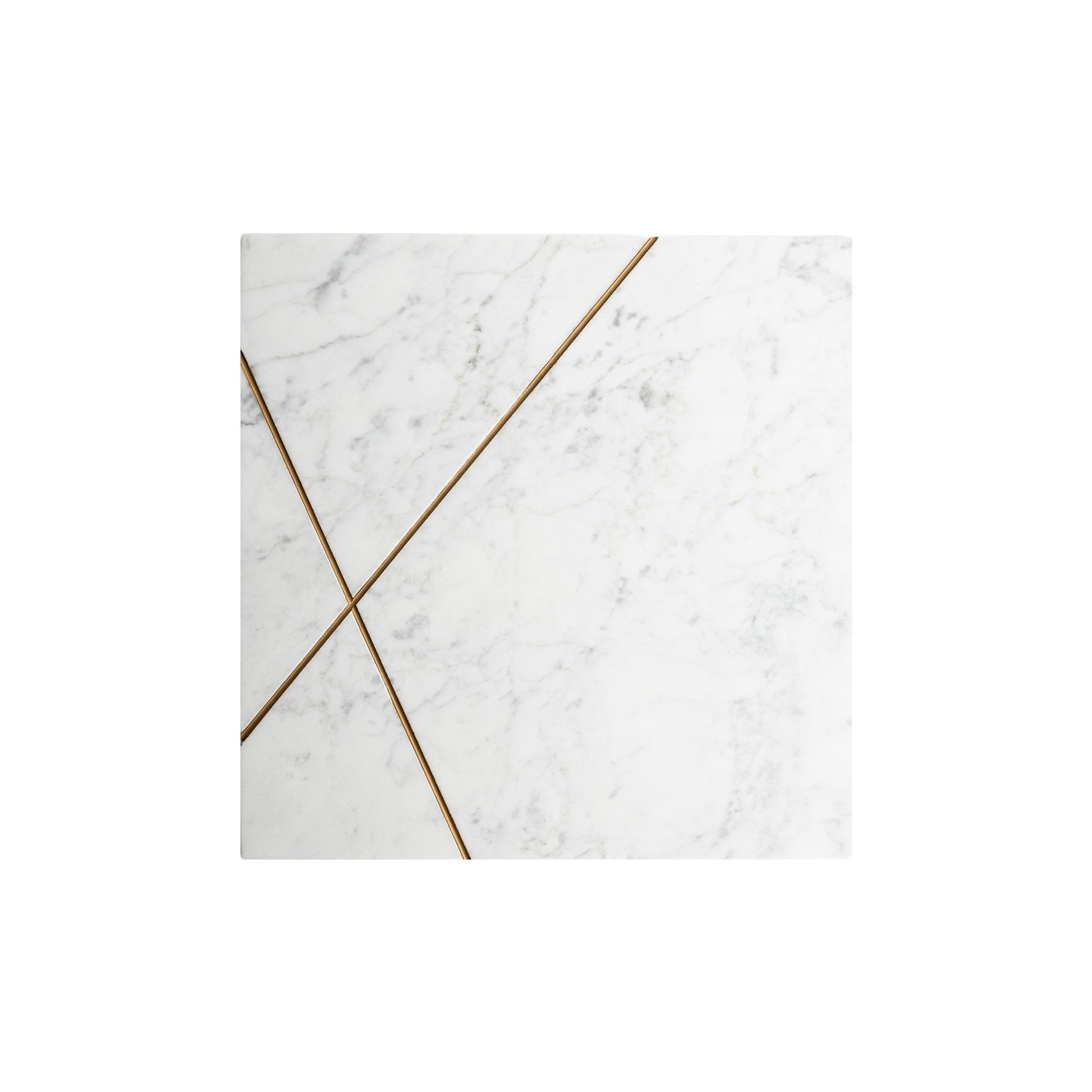 White Marble Platter with Gold Accent Modern Home
