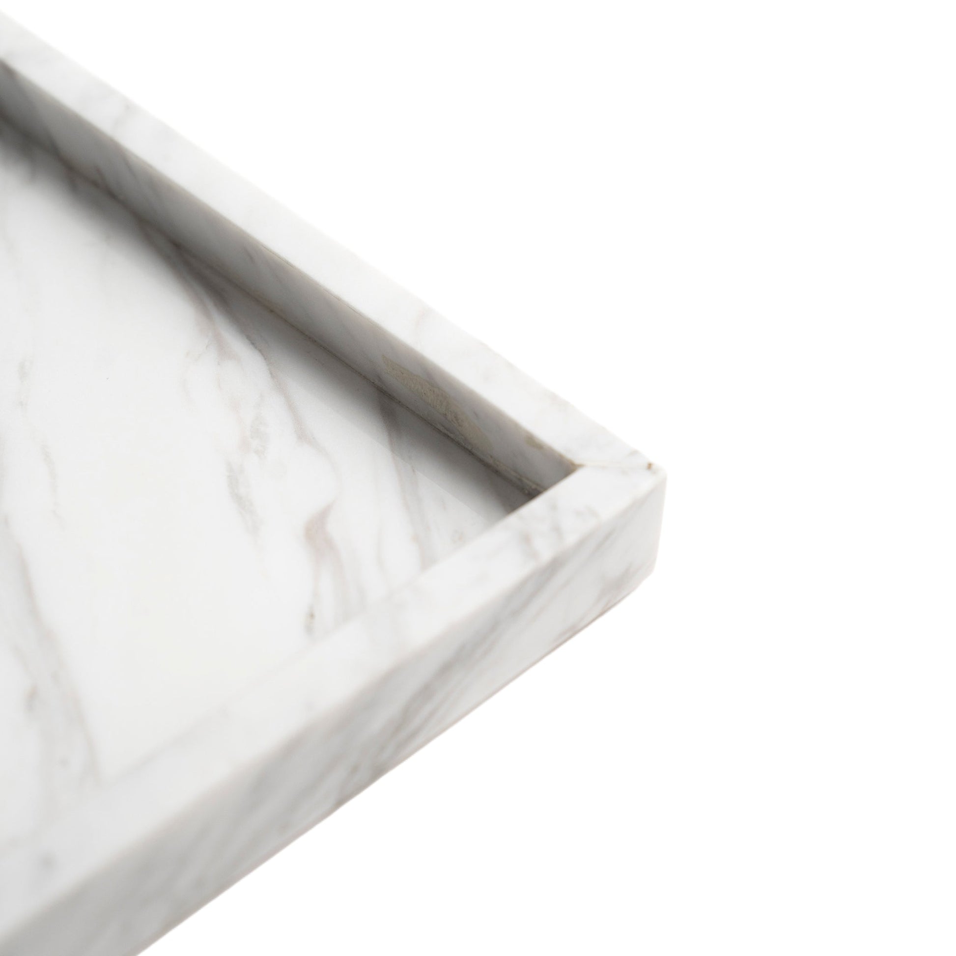 White-Grayesh Marble Tray Modern Home