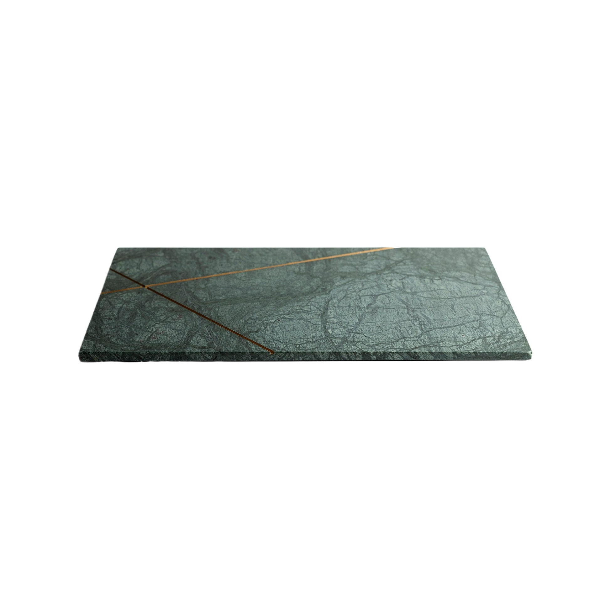 Rectangular Marble Platter with Gold Accent Modern Home