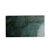 Rectangular Marble Platter with Gold Accent Modern Home