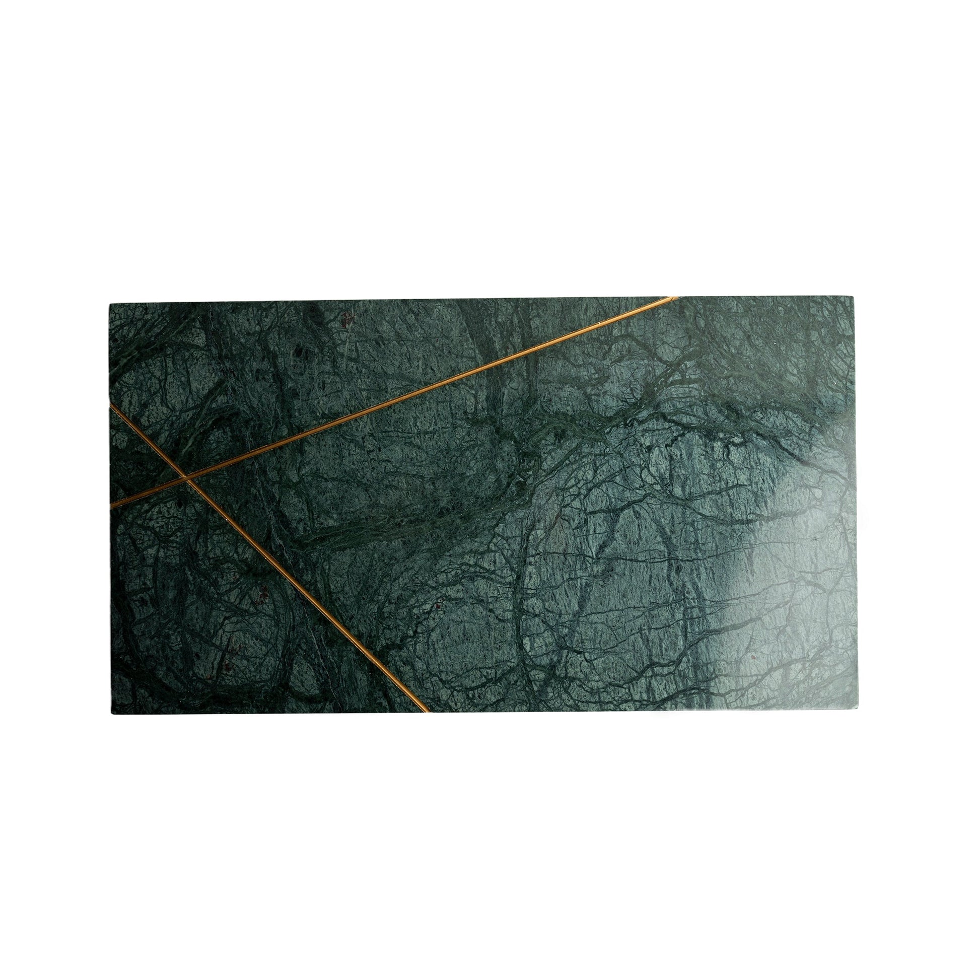 Rectangular Marble Platter with Gold Accent Modern Home