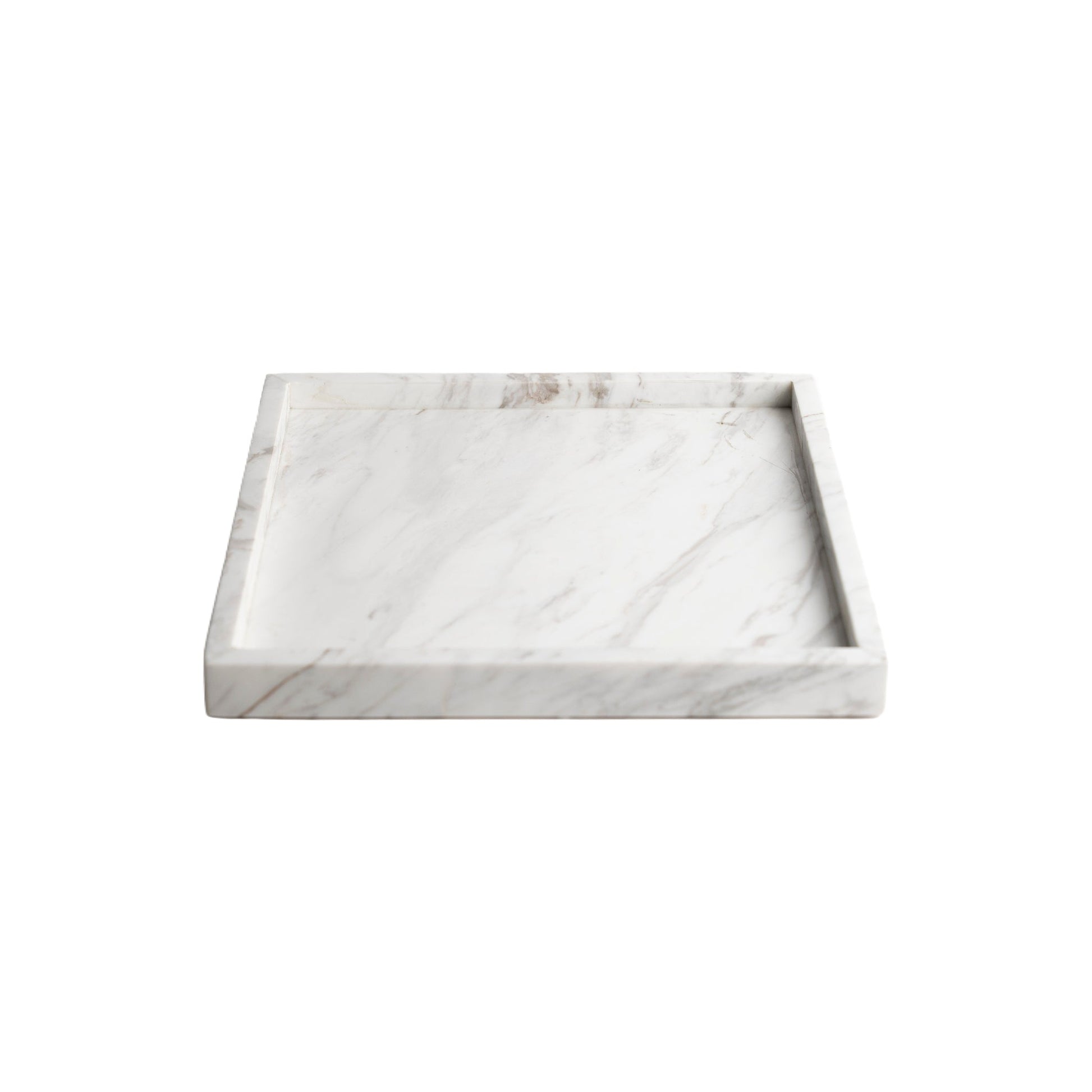 White-Grayesh Marble Tray Modern Home