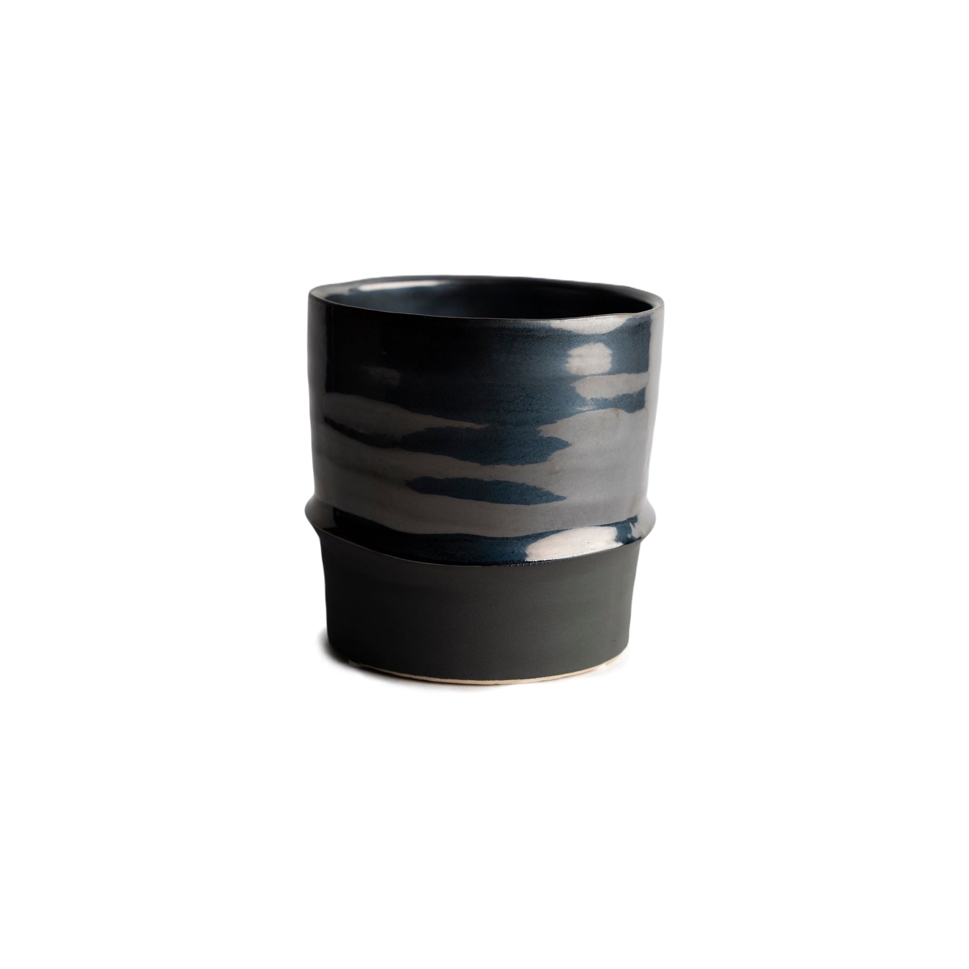 Black Glaze Planter Modern Home