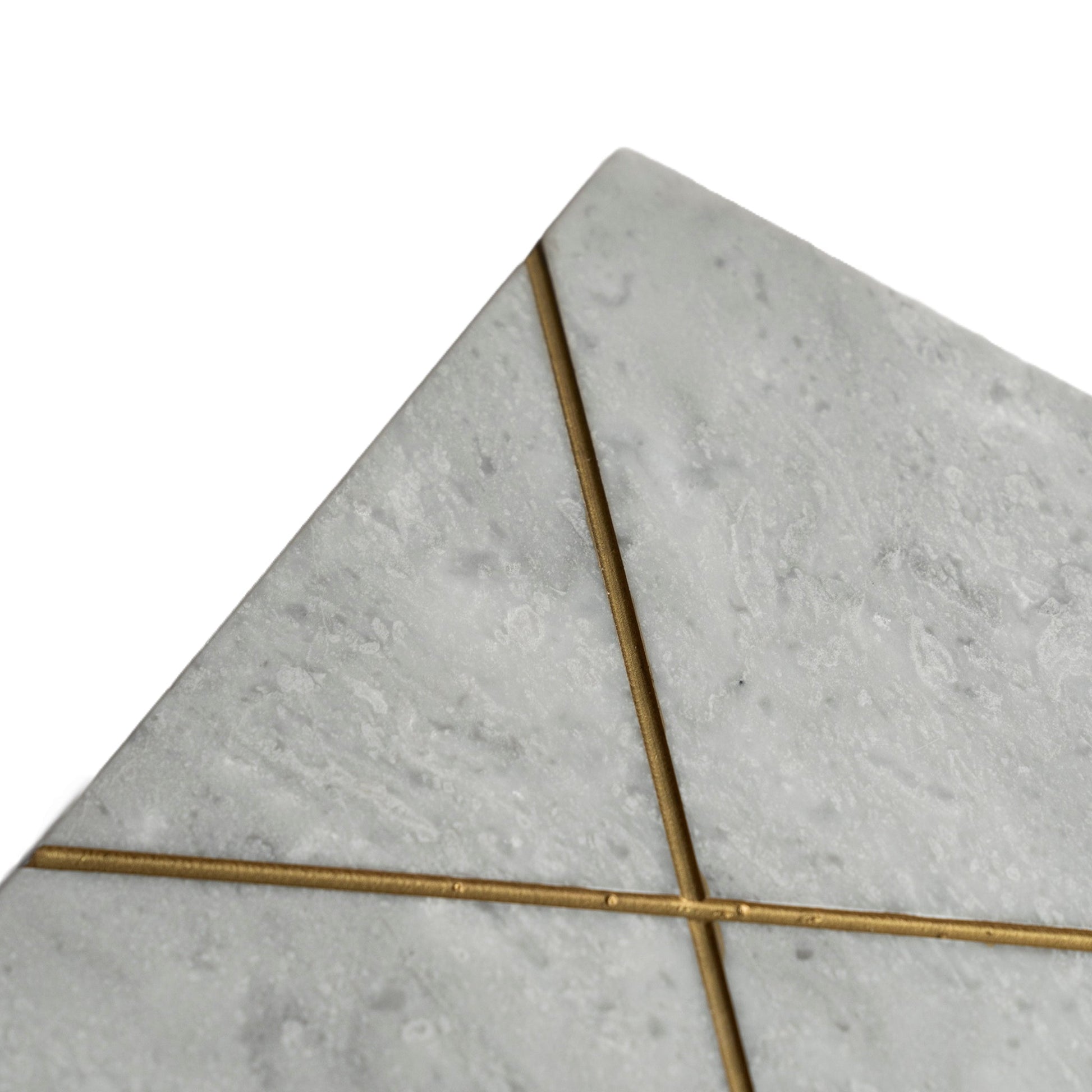 Rectangular Marble Platter with Gold Accent Modern Home