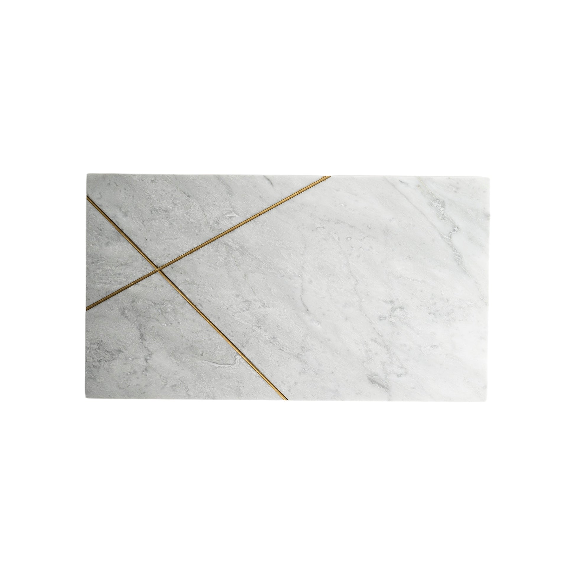 Rectangular Marble Platter with Gold Accent Modern Home